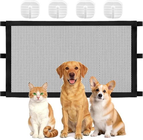 Mesh baby safety gate - mesh, dog